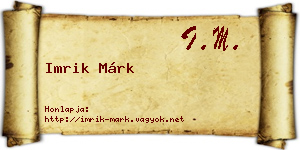 Imrik Márk névjegykártya